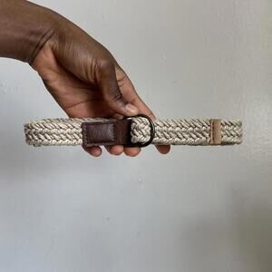 Vintage Braided Rope belt with ajustable D-ring buckle size 4 fits like S-M